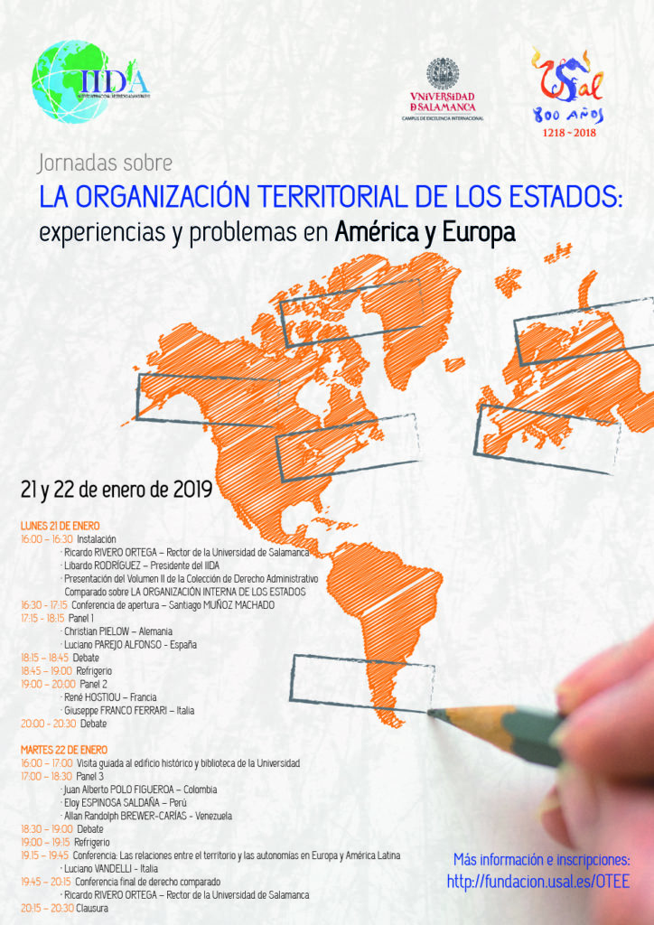 LA ORGANIZACION TERRITORIAL DE LOS ESTADOS - SALAMANCA programma convegno 21-22 gennaio 2019
